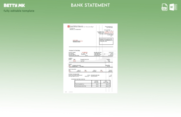 Модерен стил шаблон за зборови за извод од сметката на источниот западен брег на